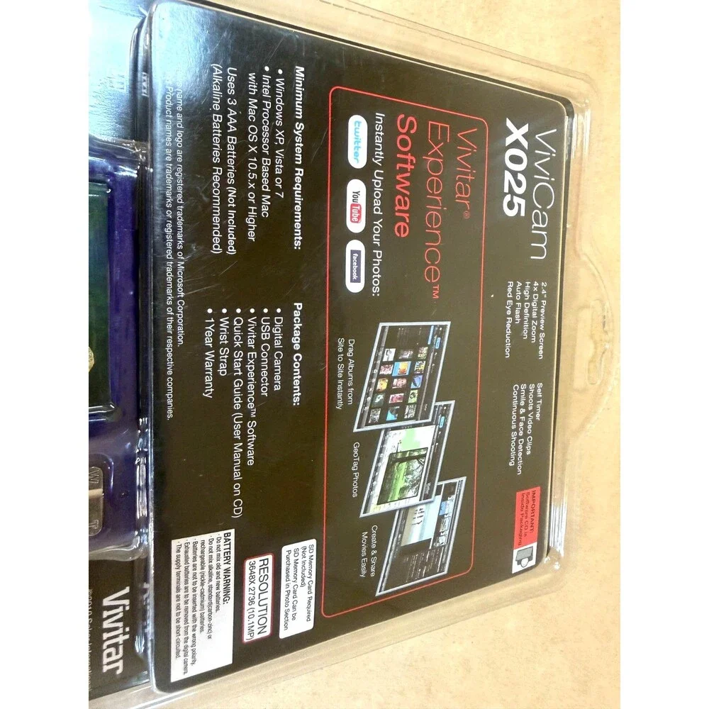 Vivitar ViviCam X025 Digital Camera – 10.1MP Purple - FACTORY SEALED